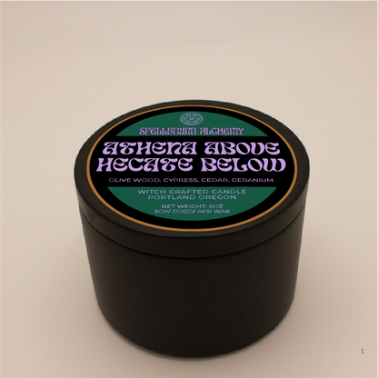 Athena above, Hecate below