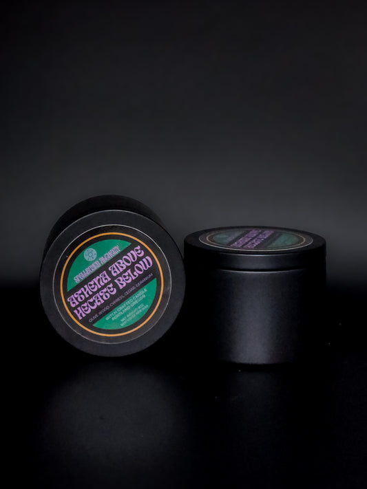 Athena above, Hecate below (Tin Candle)